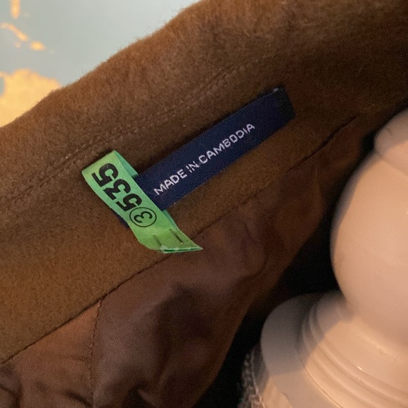 Men’s Nautica 46R long camel wool pea coat - Picture 13 of 14